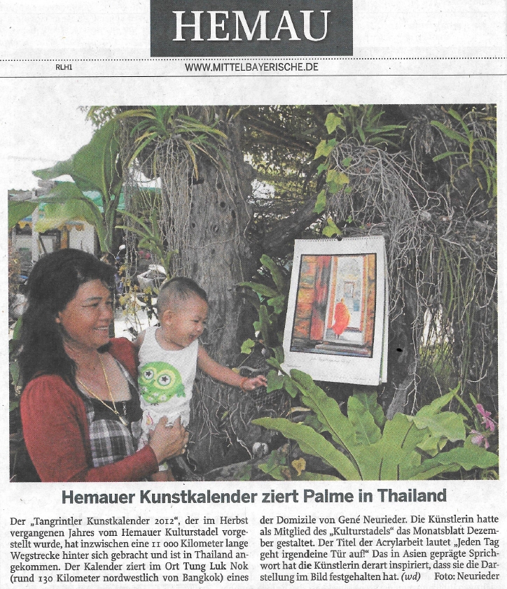 Zeitungsartikel Tangrintler Kunstkalender 2012