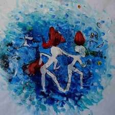 25018_acryl-paper-xxx_H70xB50_380_2011_Tanzende-Mädchen-III